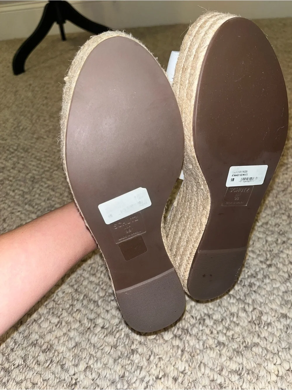 NWT Schutz Thalia White Slide Espadrille Platform Sandal - size 9